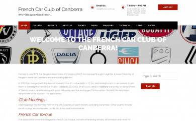 frenchcarclubofcanberra.com.au screenshot