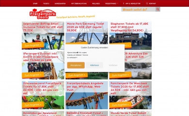freizeitparkdeals.de screenshot
