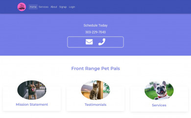 frontrangepetpals.com screenshot