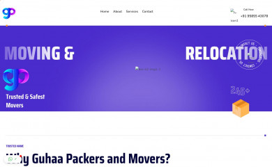 guhaapackersandmovers.com screenshot