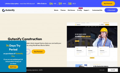 Gutenify Construction screenshot
