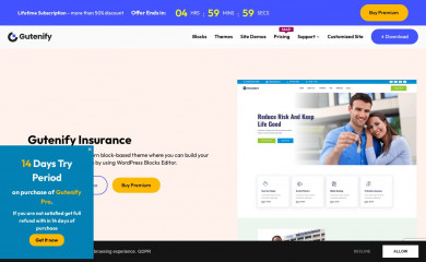 https://gutenify.com/themes/gutenify-insurance screenshot