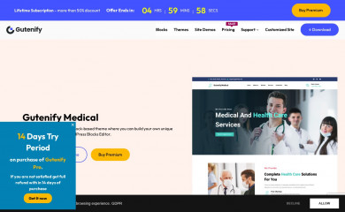 https://gutenify.com/themes/gutenify-medical screenshot