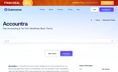 https://gutenverse.com/themes/accountra/ screenshot