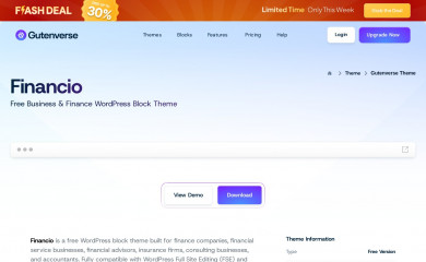 https://gutenverse.com/themes/financio/ screenshot