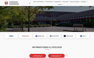 gymnasium-wesermuende.de screenshot