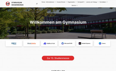 gymnasium-wesermuende.de screenshot