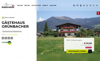 gaestehaus-gruenbacher.at screenshot