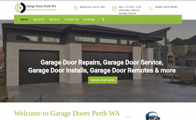 garagedoorsperthwa.com screenshot