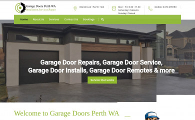 garagedoorsperthwa.com screenshot
