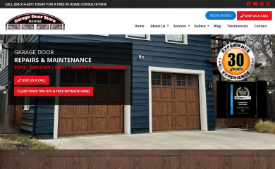 garagedoorstoreboise.com screenshot