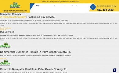 gatordumpsterrentals.net screenshot