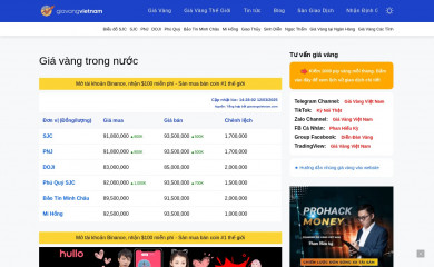 giavangvietnam.com screenshot