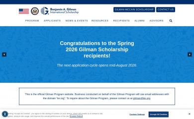 gilmanscholarship.org screenshot