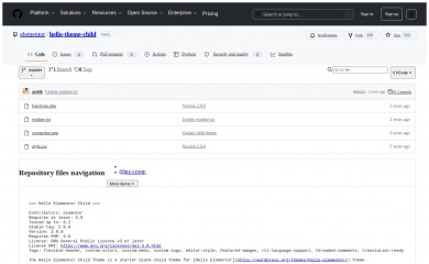 https://github.com/elementor/hello-theme-child/ screenshot