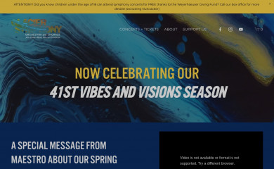 glaciersymphony.org screenshot
