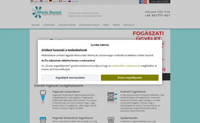 gloriadent.hu screenshot