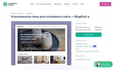 BlogPost 2 Дочерняя тема screenshot