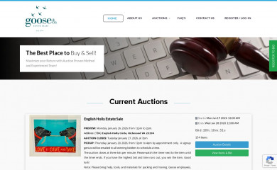 gooseauctions.com screenshot