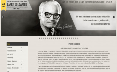 goldwaterscholarship.gov screenshot