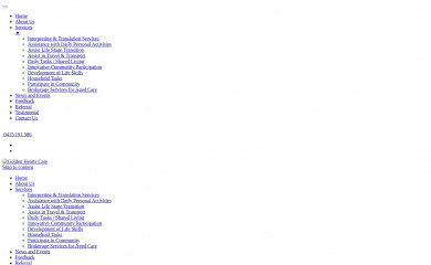 goldenheartscare.com.au screenshot