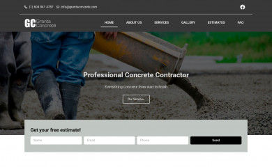 grantsconcrete.com screenshot