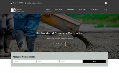 grantsconcrete.com screenshot