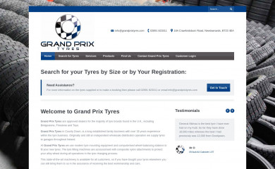 grandprixtyres.com screenshot