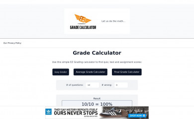 gradecalculator.com screenshot