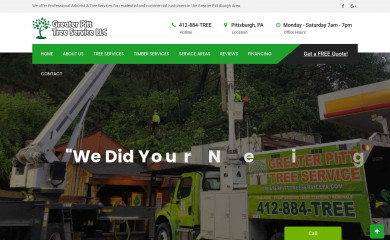 greaterpitttreeservicepa.com screenshot