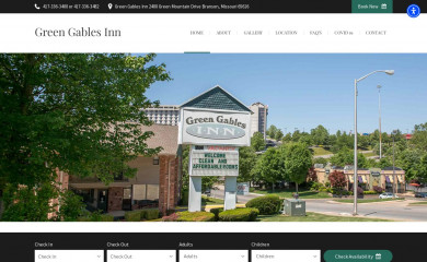 greengablesinnbranson.com screenshot