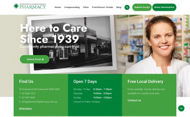 greenwichpharmacy.com.au screenshot