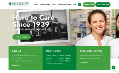 greenwichpharmacy.com.au screenshot