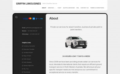 griffinlimousines.com.au screenshot