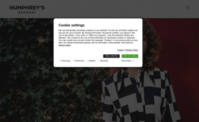 humphreys-eyewear.com screenshot
