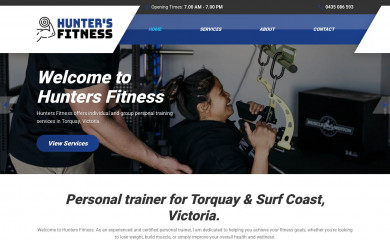 huntersfitness.com.au screenshot