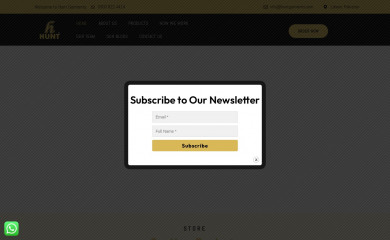 huntgarments.com screenshot