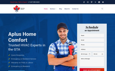 hvacaplus.ca screenshot