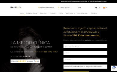 hairbackclinic.es screenshot