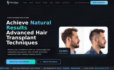 hairmateclinic.com screenshot