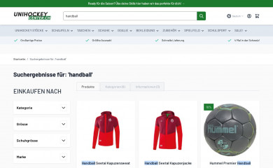 handballcenter.ch screenshot