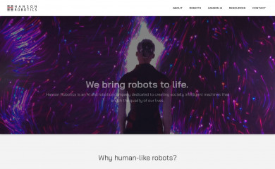 hansonrobotics.com screenshot