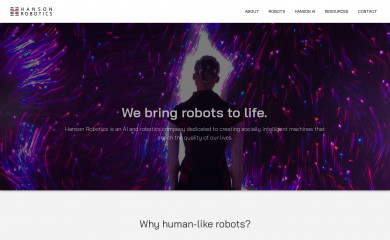 hansonrobotics.com screenshot