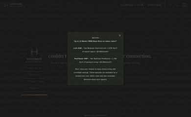 hardwareapartments.com screenshot