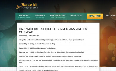 hardwickbaptist.org screenshot