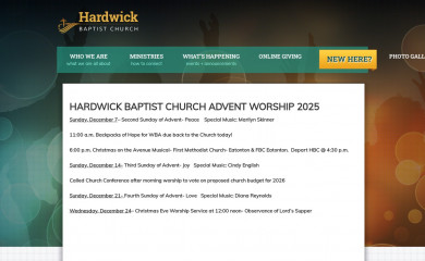 hardwickbaptist.org screenshot