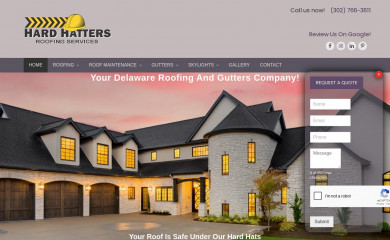 hardhattersroofing.com screenshot