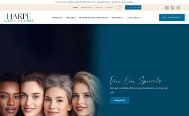 harpelaserandwellness.com screenshot