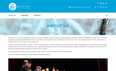 harvestarts.com.au screenshot