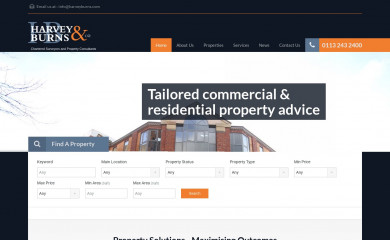 harveyburns.com screenshot